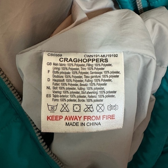 Craghoppers National Geographic bluish teal three season puffer jacket, 6 - Picture 6 of 9